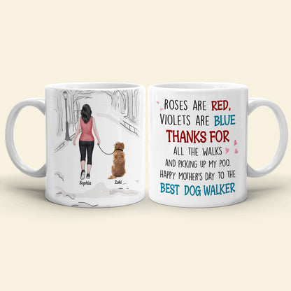 The Best Dog Walker, Dad Mom Pet Lover Personalized Coffee Mug White Mug, Gift For Dad Mom