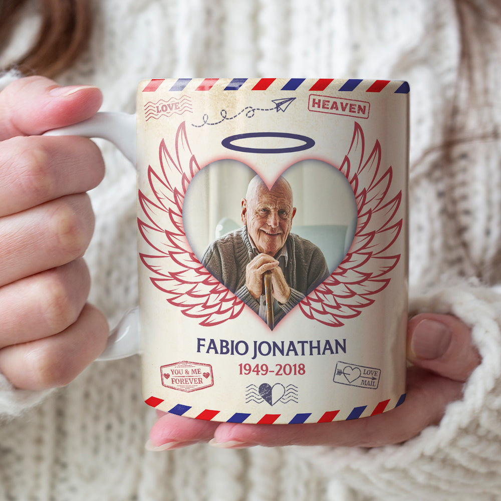 A Letter From Heaven White Personalized Mug, Memorial Gift For Family Members, Upload Image