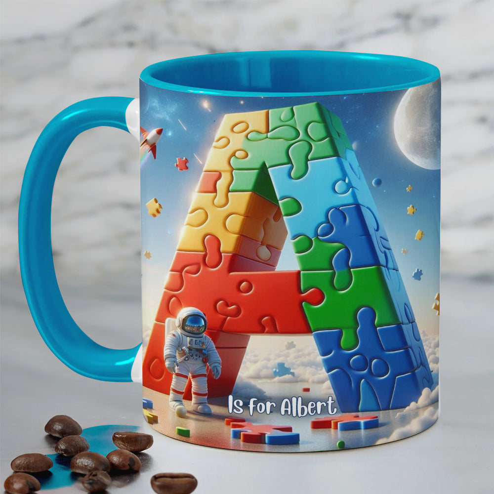 Personalized Gift For Autism Kid, 3D Puzzle Alphabet & Wandering Astronaut In Space 01QHLU060325
