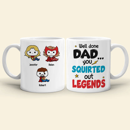 Well Done Dad, Gift For Dad, Personalized Mug, Super Sperm Kids Coffee Mug 04HUHN100423