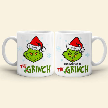 Personalized Green Character Couple Mug, Christmas Gift For Couples