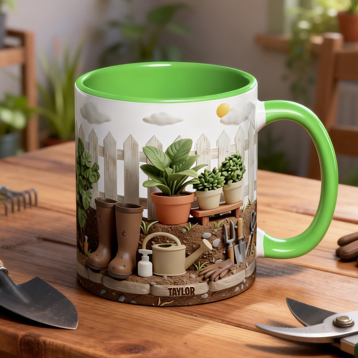 Gardening Scene Accent Mug - Personalized Gifts For Garden Lovers 03kilu080126