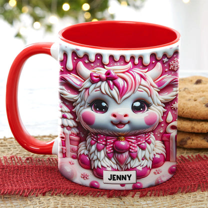 Personalized Gifts For Highland Cattle Lovers, Accent Mug 01HUTN190824 3D Christmas Highland Cattle