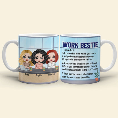 Work Bestie, Gift For Coworkers, Personalized Mug, Coworkers Friends Mug