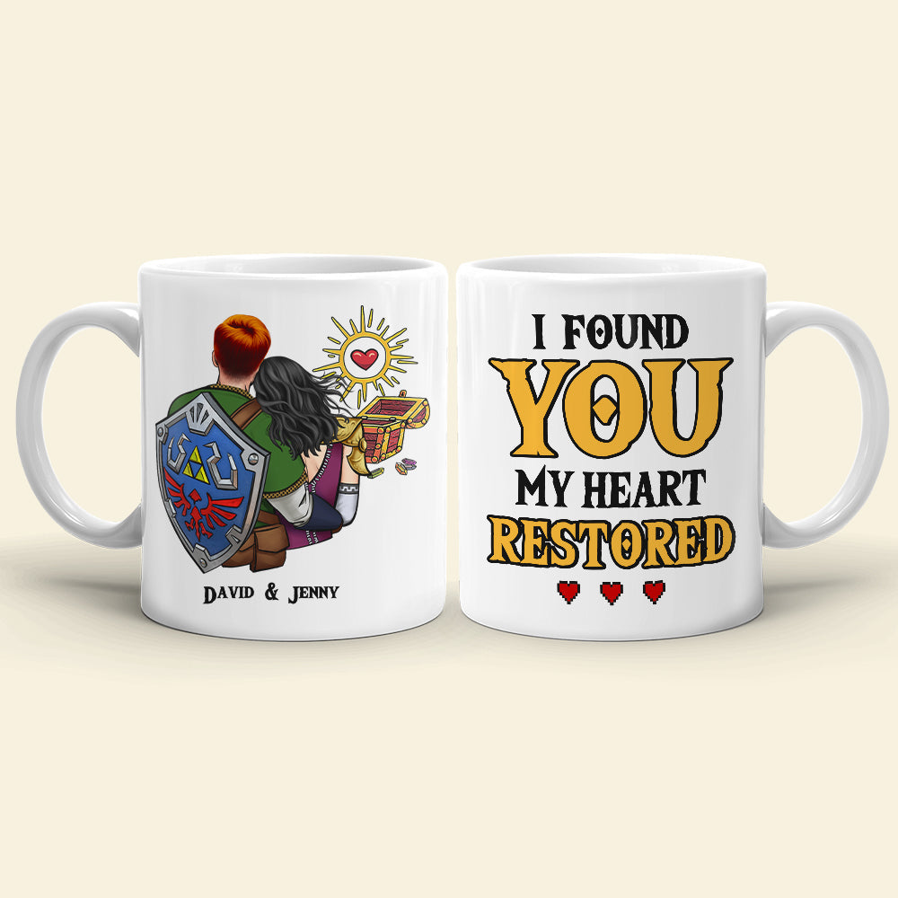 I Found You My Heart Restored, Gift For Couple, Personalized Mug, Couple Hugging Mug 02HUHN290623HH