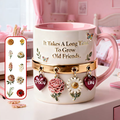 Birth Month Flowers Coffee Mug Personalized Gifts For Friends