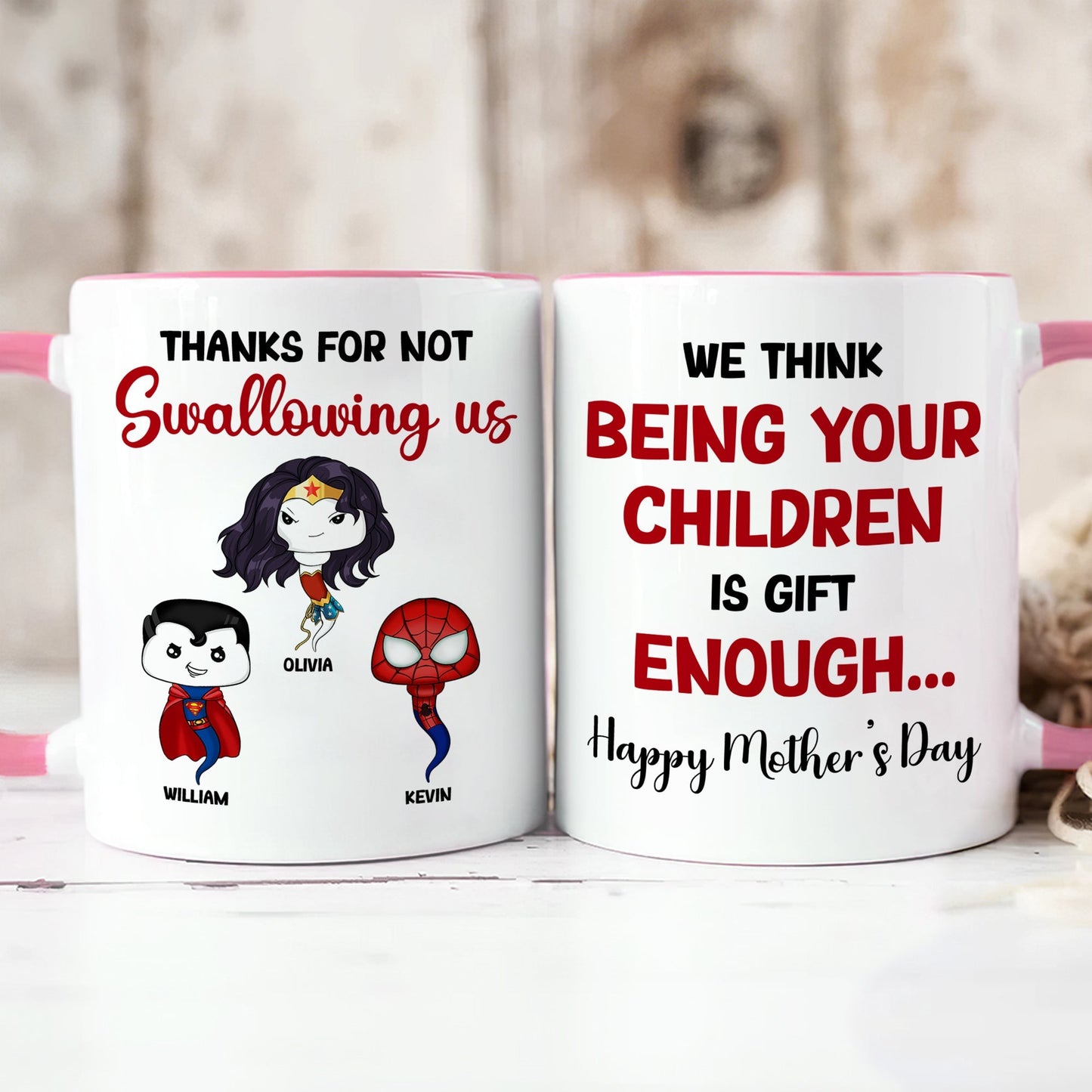 Personalized Gifts For Mom Coffee Mug Thanks For Not Swallowing Us 06NADT270324HA