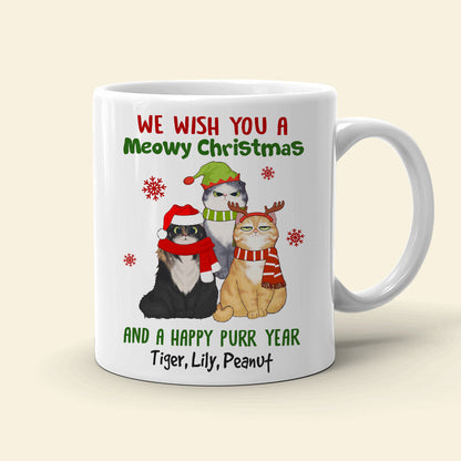 We Wish You a Meowy Christmas And A Happy Purr Year, Personalized Cat Christmas Mug, Christmas Gift