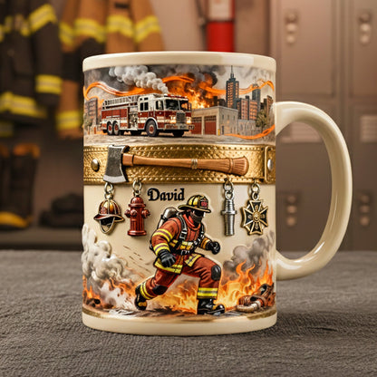 Brave Firefighter Coffee Mug - Personalized Gifts For Firefighter 03pamg201225