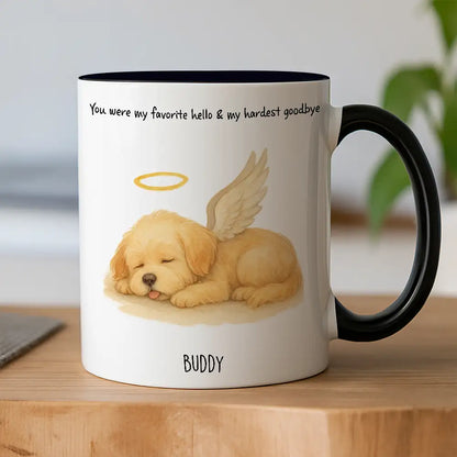 White Ceramic Pet Memorial Mug Personalized Sympathy Gift