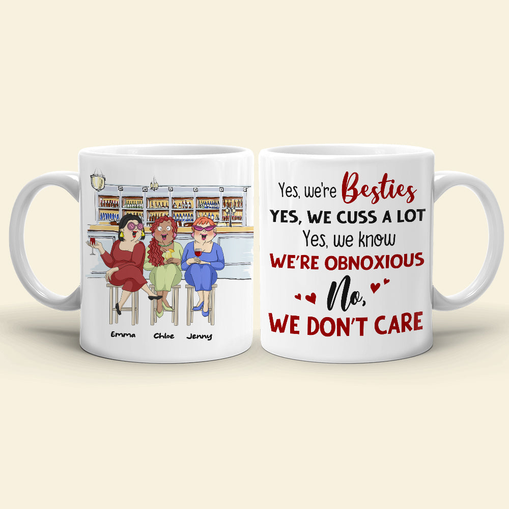 We're Besties, Best Friend Bar Girl Chilling White Mug