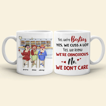 We're Besties, Best Friend Bar Girl Chilling White Mug