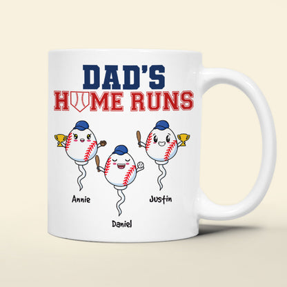 Personalized Gift For Dad Mug Dad's Home Runs