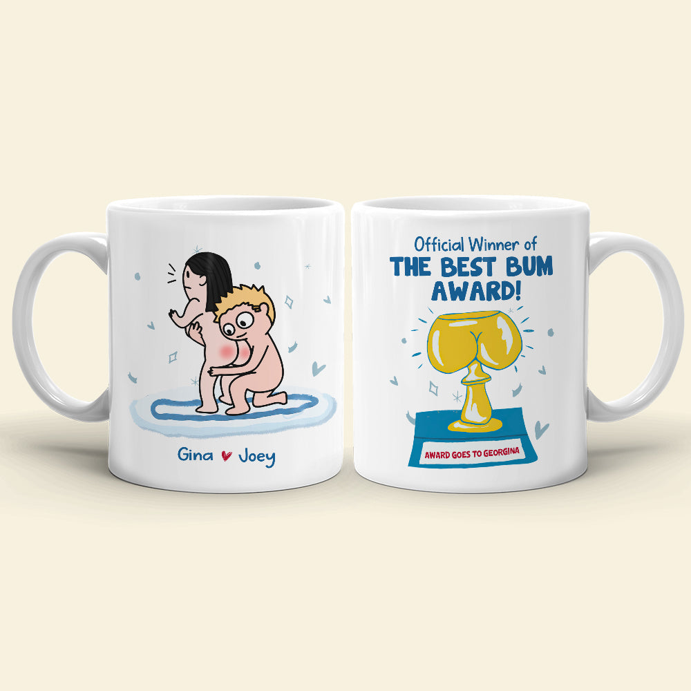 Official Winner Of The Best Bum Award, Gift For Couple, Personalized Mug, Butt Mug, Anniversary Mug