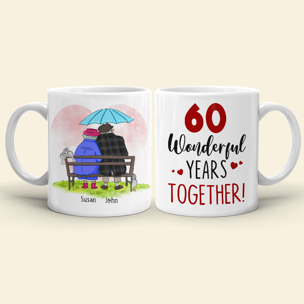 Anniversary Wonderful Years Together, Valentine Day Happy Forever Couple Married White Mug Gift For My Wife My Husband