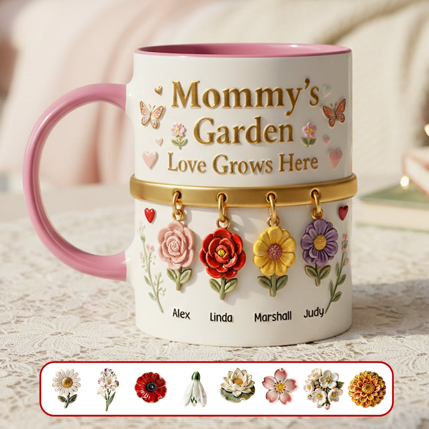 Mom's Floral Garden Coffee Accent Mug - Personalized Gifts For Mom 031NAMG271225