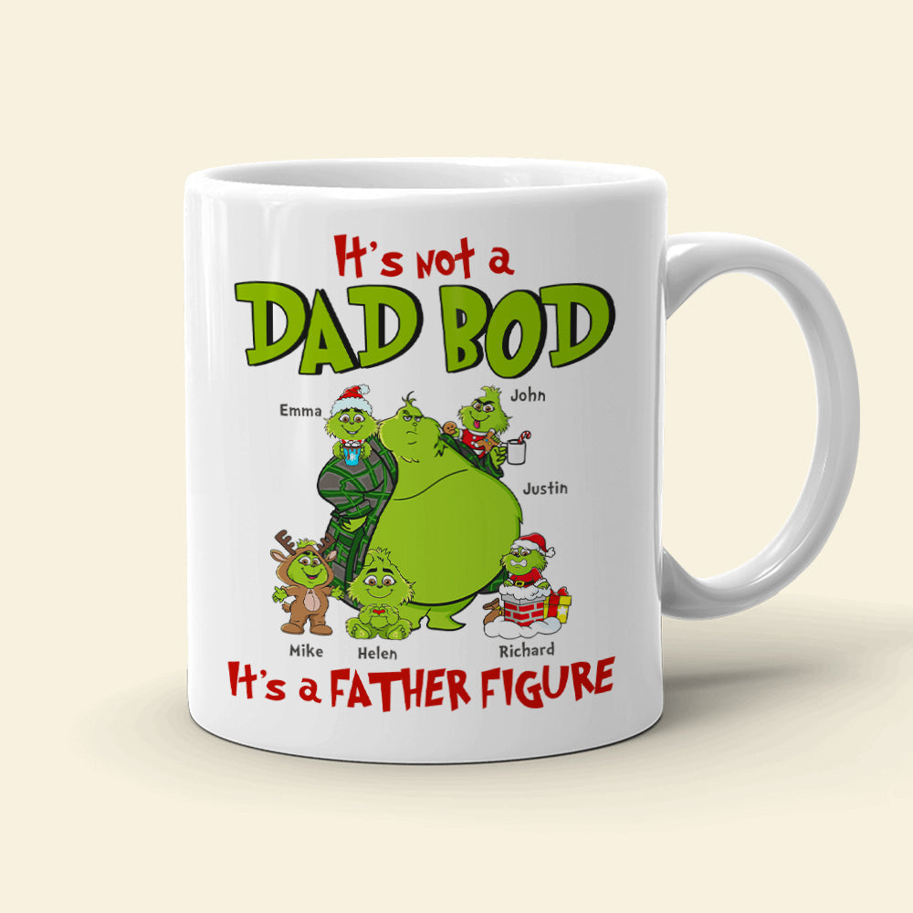 It'S Not A Dad Bod It'S A Father Figure, Gift For Dad, Personalized Mug, Green Dad And Kid Mug, Christmas Gift 04QHHN281123