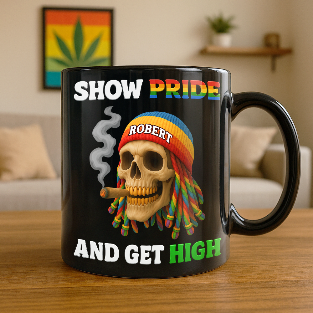 Show Pride And Get High Mug - Personalized Gifts For LGBT Smokers 02topu050625