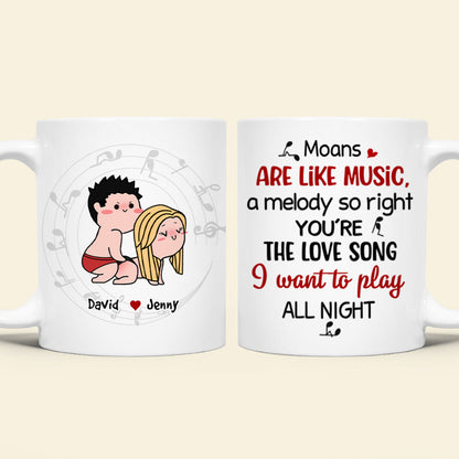 Personalized Gifts For Couple Coffee Mug Moans Are Like Music