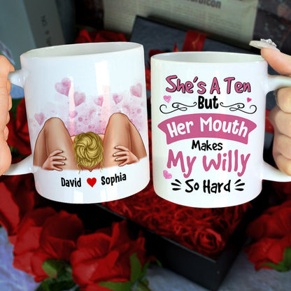 She's Is A Ten Personalized Funny Coffee Mug, Couple Gift