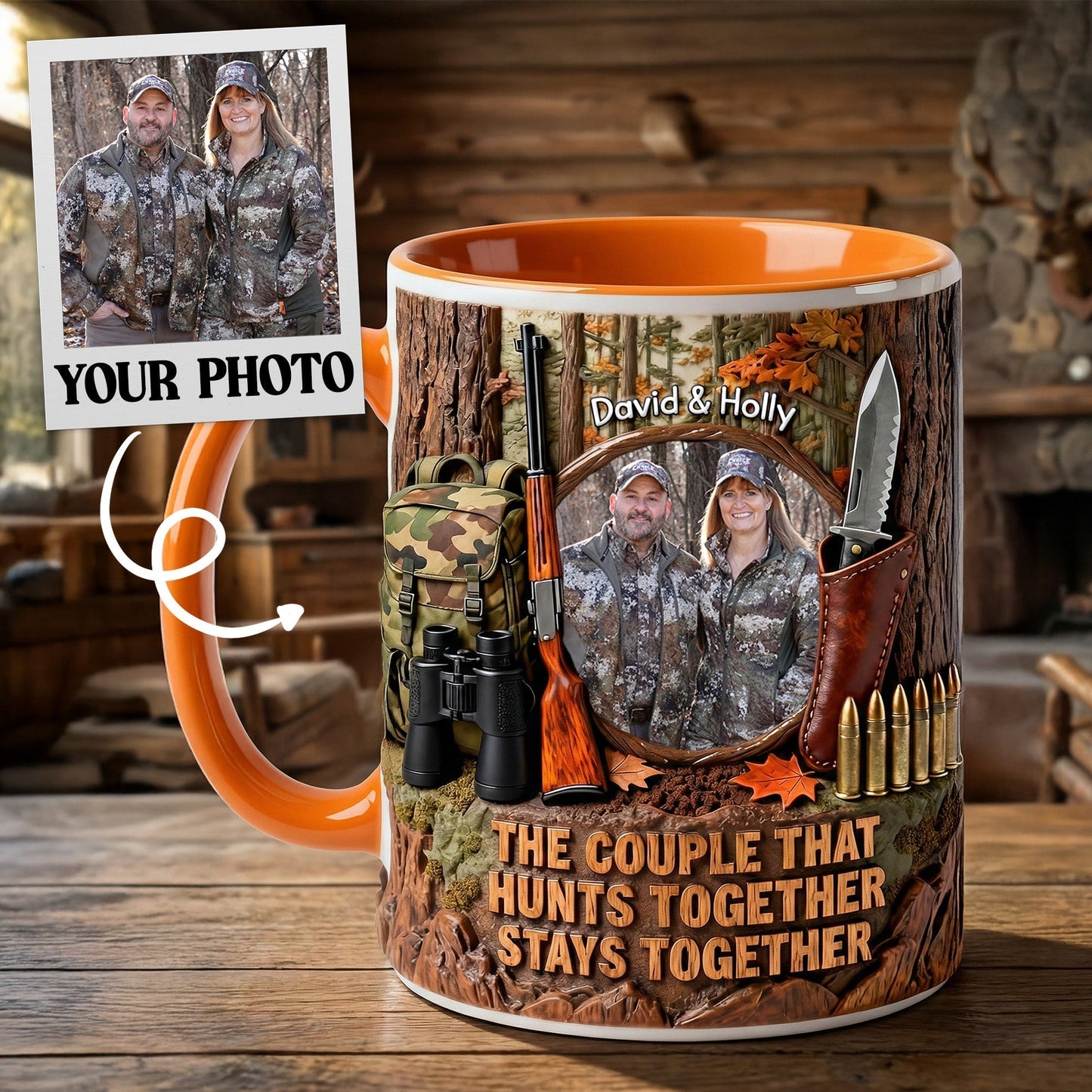 Hunting Couple Custom Photo Coffee Mug - Personalized Gifts For Couple 05kimg140126