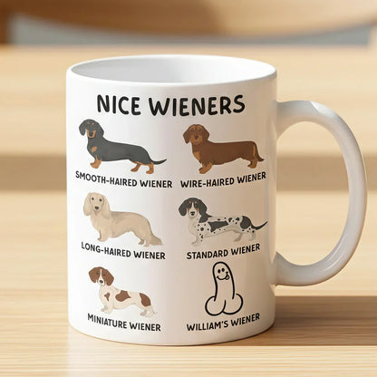 Personalized White Ceramic Mug with Funny Cactus Nice Pricks Design, Unique Gift for Husband or Boyfriend, Fun Naughty Coffee Gift