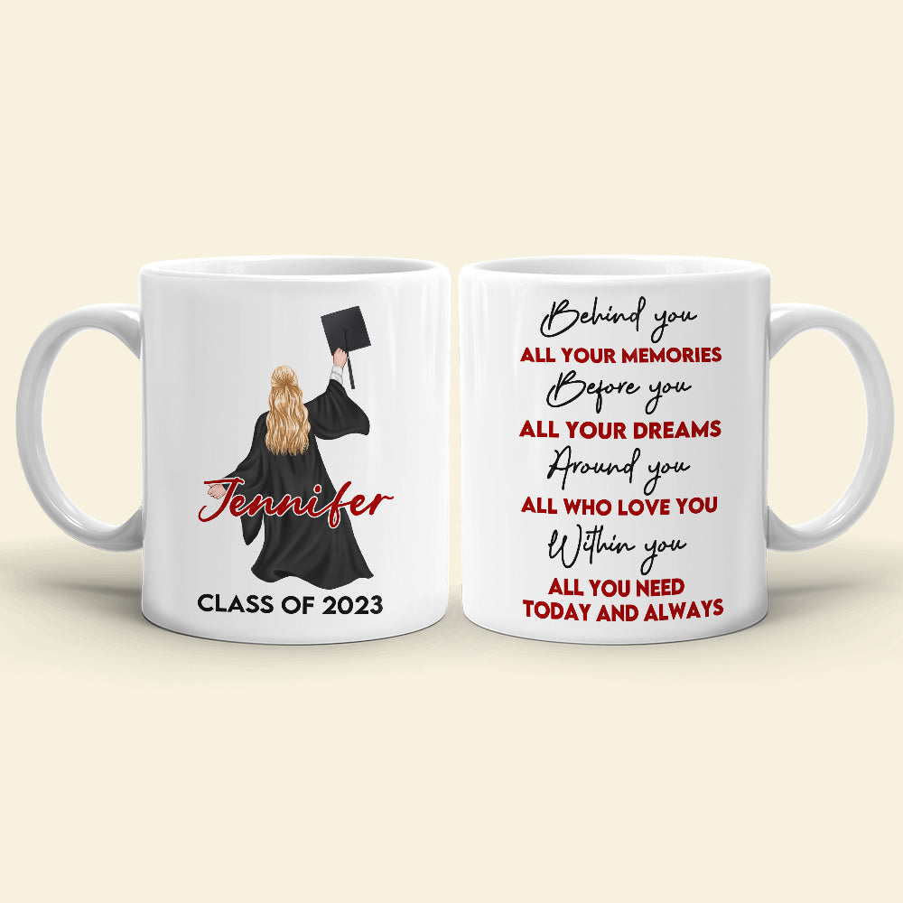 Behind You All Your Memories, Graduate White Mug
