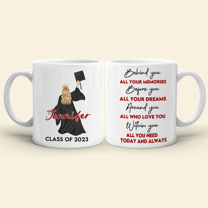 Behind You All Your Memories, Graduate White Mug