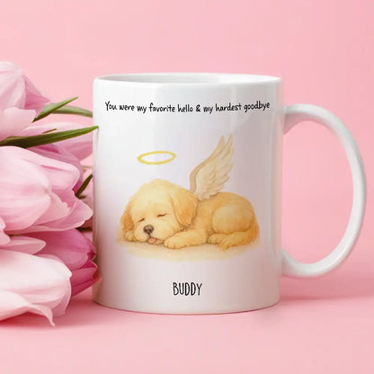 White Ceramic Pet Memorial Mug Personalized Sympathy Gift