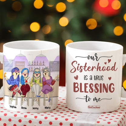 Our Sisterhood Is A True Blessing To Me Personalized Old Friends Mug, Gift For Friends