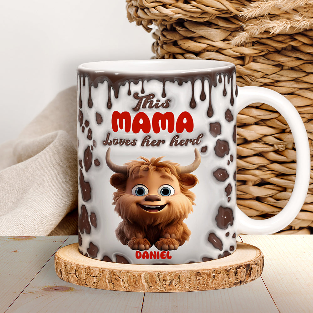 Personalized Gift For Highland Cow Mom Inflated Coffee Mug 04KALU200225