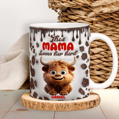 Personalized Gift For Highland Cow Mom Inflated Coffee Mug 04KALU200225