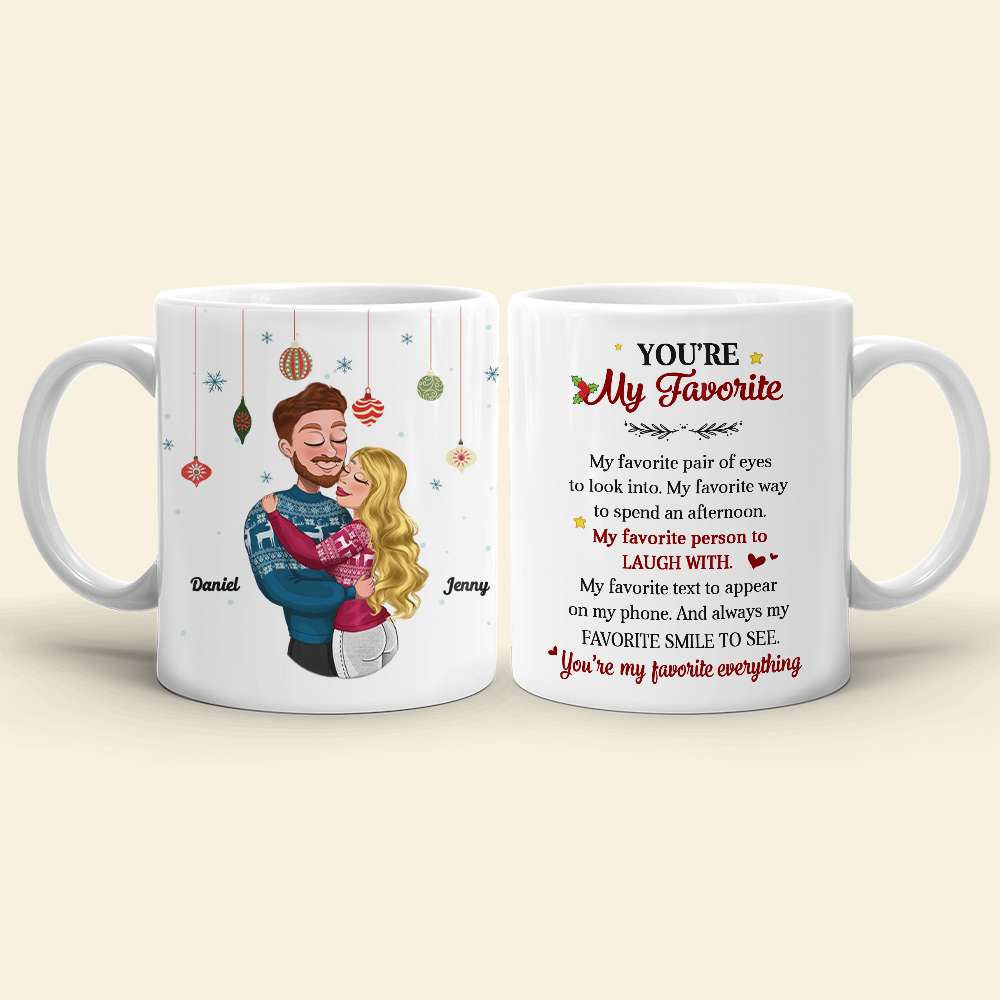You're My Favorite, Couple Gift, Personalized Coffee Mug, Couple Hugging Mug, Christmas Gift