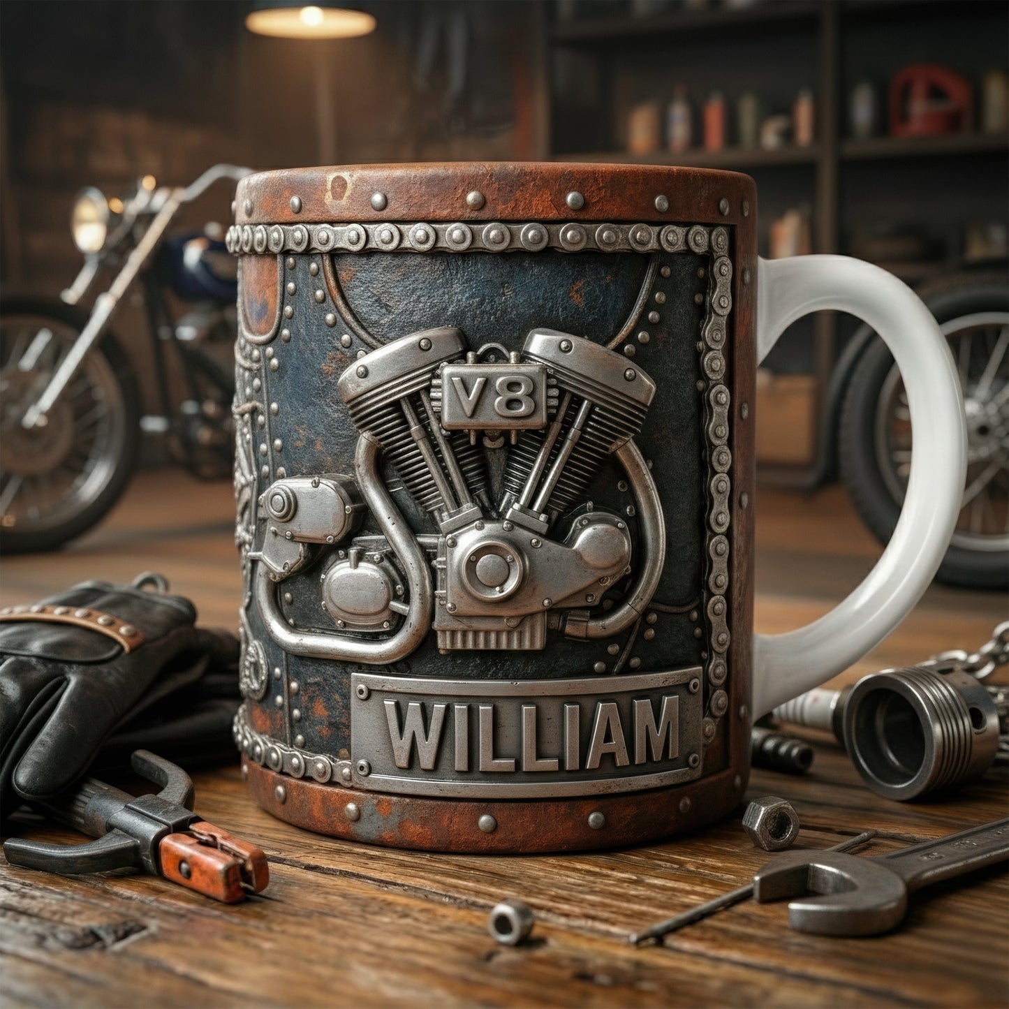 Motorcycle Engine Coffee Mug - Personalized Gifts For Bikers 02tgqn041225