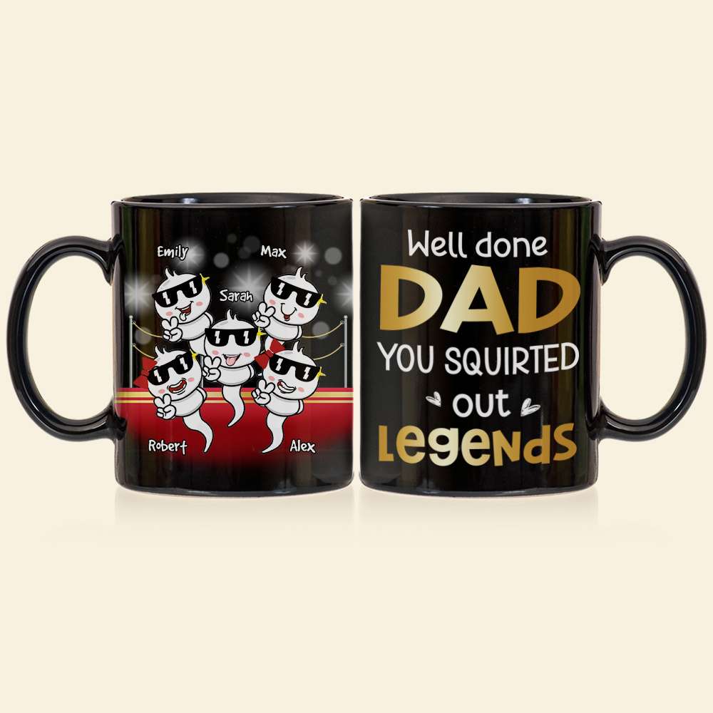 Well Done Dad, Gift For Dad, Personalized Mug, Funny Sperm Mug, Father's Day Gift
