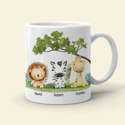 Life Is Better With Grandkids, Gift For Grandkids, Personalized Mug, Animal Mug, Anniversary Gift