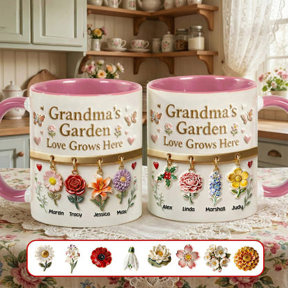 Grandma's Garden Coffee Accent Mug - Personalized Gifts For Grandma 03NAMG271225