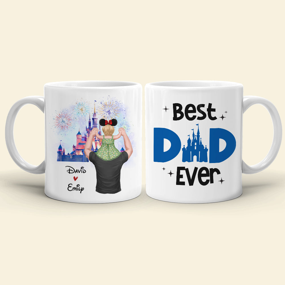 Best Dad Ever, Gift For Dad, Personalized Mug, Kid On Dad's Shoulder Mug, Father's Day Gift 02DNHN040523HH