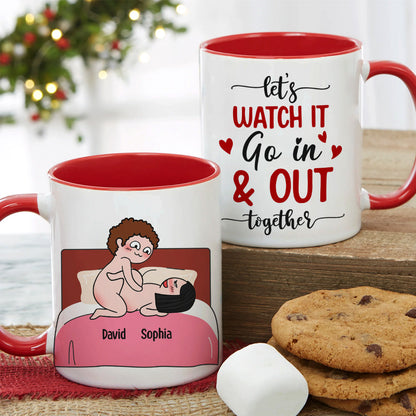 Let's Watch It Go In & Out Together - Personalized Couple Mug - Gift For Couple
