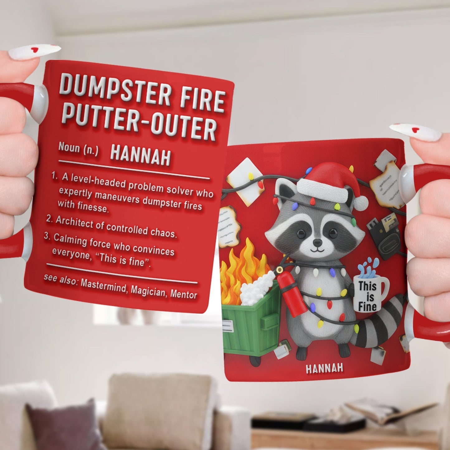 Funny Raccoon Office Coffee Mug - Personalized Gifts For Coworker 06naqn131125