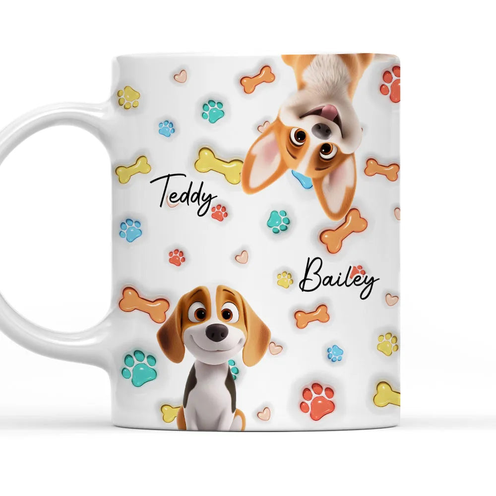 Cute Cartoon Dog Baby - Personalized 3D Inflated Effect Ceramic Mug - Gift For Dog Lovers | CLP15 NA94