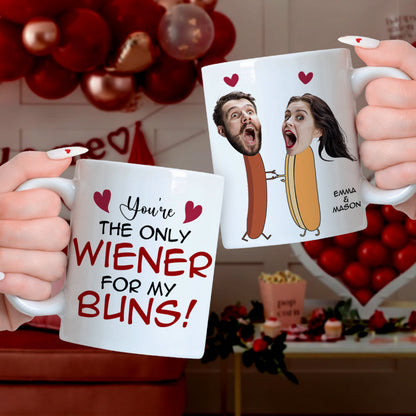 Custom Photo Gifts For Couple Coffee Mug You're The Only Wiener For My Buns