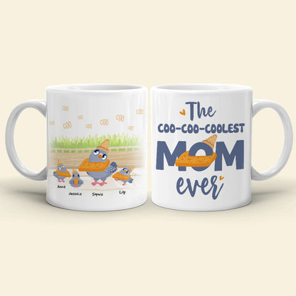 The Coo-coo-coolest Mom Ever, Gift For Mom, Personalized Mug, Pigeon Bird Mug, Mother's Day Gift