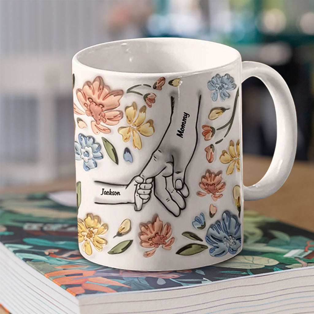 Hand In Hand, I Will Always Protect You - Personalized 3D Inflated Effect Ceramic Mug - Gift For Mom, Grandma, Mother's Day NA94