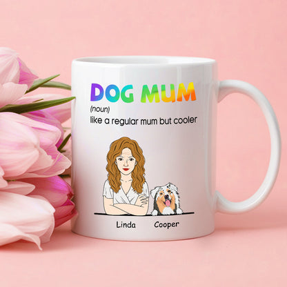 Custom Dog Mum Mug 'Like a Regular Mum But Cooler' Personalized Ceramic Coffee Mug Ideal Gift for Dog Mums