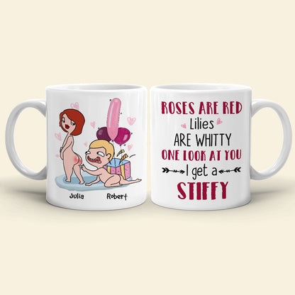 Roses Are Red, Lilies Are Whitty, Gift For Couple, Personalized Mug, Naughty Couple Mug, Anniversary Gift