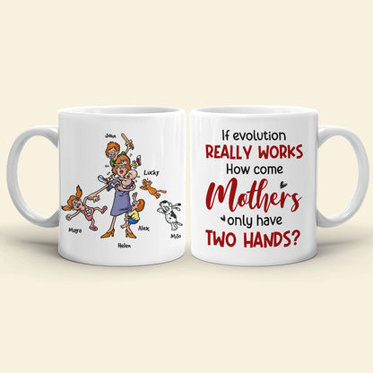 If Evolution Really Works, Gift For Mom, Personalized Mug, Mom And Kids Mug, Mother's Day Gift