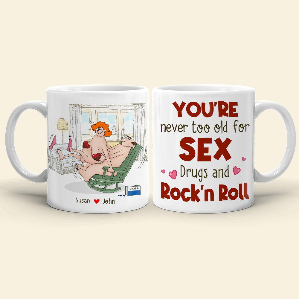 Personalized Naughty Couple Mug, You're Never Too Old For Sx