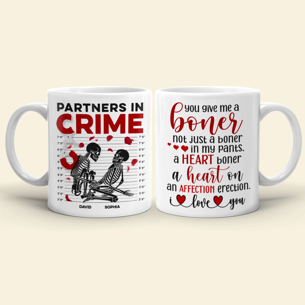 Partners In Crime-Gift For Couple-Personalized Wine Tumbler-Skull Funny Couple Wine Tumbler
