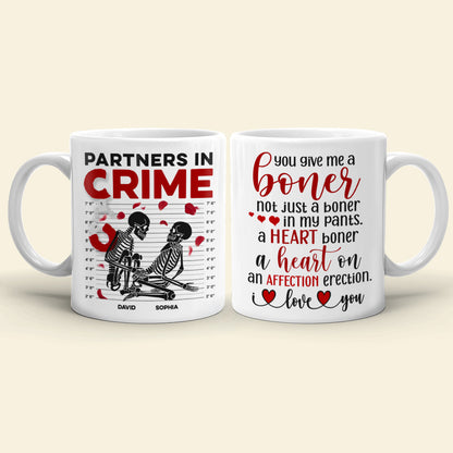 Partners In Crime-Gift For Couple-Personalized Wine Tumbler-Skull Funny Couple Wine Tumbler
